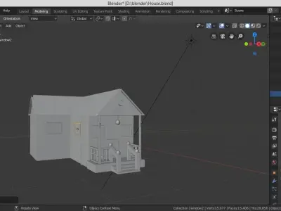 House with porch 3D print model