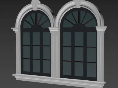 Classical Molding Window Low-poly 3D model