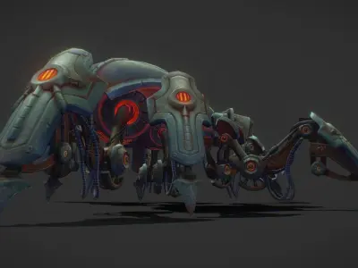Sci Fi vehicle Spider Low-poly 3D model