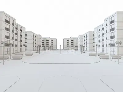 Apartment Block 3D model purchase