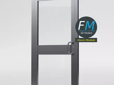 Storefront glass swing door 3D model