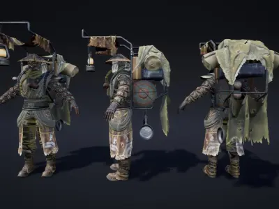 Sci-Fi Mercenaries Pack Low-poly 3D model