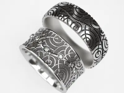 Tree wedding rings - original 3D print model