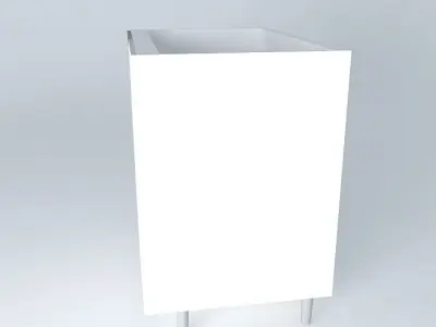 Straight corner desk 1 door Free 3D model
