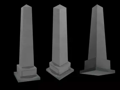 Tombstone - Obelisk Low-poly 3D model