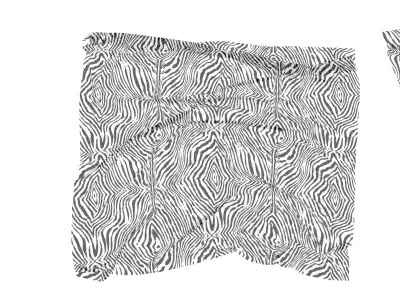 Black and White Zebra Printed Mesh Fabric PBR Texture ZFAB File 3D model