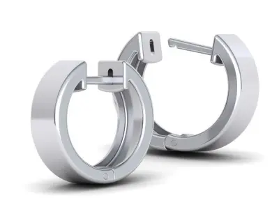 Delicate Fine Hoop Earrings 15mm 5mm wide 3D print model 3D print model