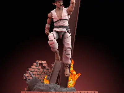Action Figure Ryu Street Fighter 3D print model