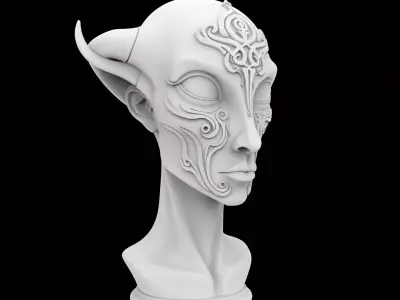 Alien Spirit Sculpture 3D Print Model 3D print model