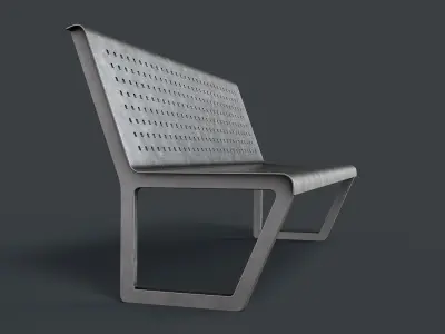 Metal Modern Bench 30 PBR Game Ready Low-poly 3D model