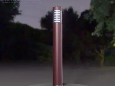 Dark Red Light-Column -16- Street-Light 9 Low-poly 3D model