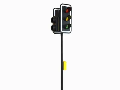 Double Traffic Light Walk Low-poly 3D model