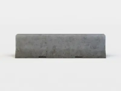 Concrete barrier Low-poly 3D model 18