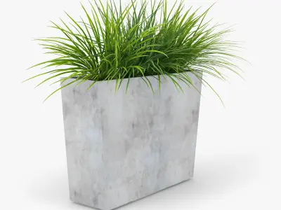 Twista Contemporary Modern Outdoor Planter Pot grass 3D model