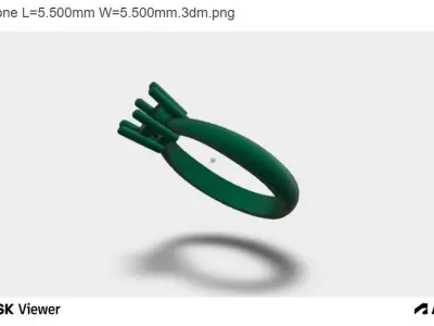 Woman Ring with Round Centre Stone 3D print model