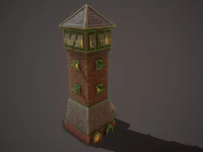 Medieval Tower Free low-poly 3D model