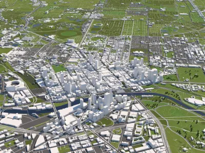 Melbourne Australia 50x50km 3D City Map 3D model