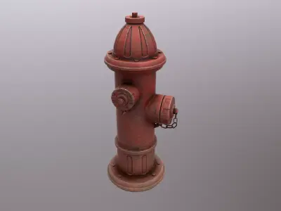 Fire Hydrant Free low-poly 3D model 5