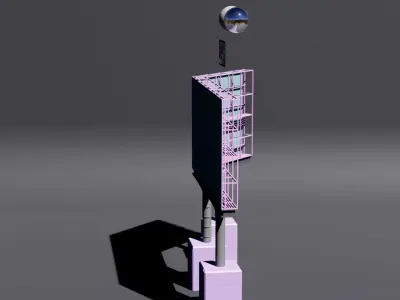 Billboard Videotron Angled - UV - UDIM 3D model