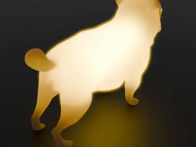 Indirect lighting for pug 3D model