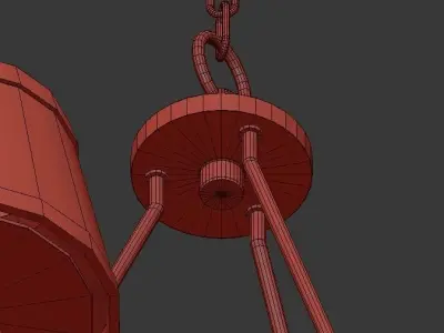 WARDEN four light chandelier with shades 3D model