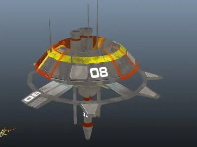 Station 08 Low-poly 3D model
