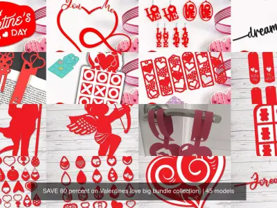 SAVE 80 percent on Valentines love big bundle collection  3D Model Pack