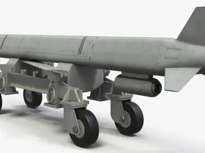  Cruise Missile with Transport Cart Gray 