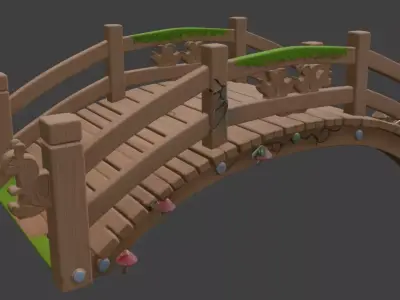 wooden bridge 3d model 3D model