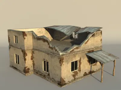 Middle East destroyed houses collection for game 3D Model Pack