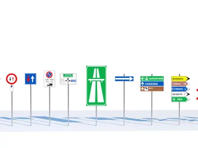 Italian Traffic Signs Collection 3D model