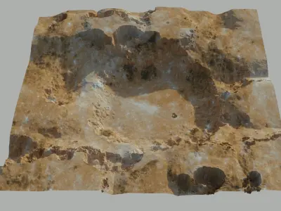 Crater 3D model 2 level of details 3D model