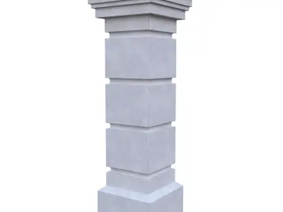 Classic White Architectural Pillar Column Low Poly PBR Low-poly 3D model