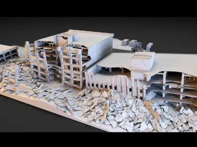 Destroyed Buildings- 3d Model 3D model