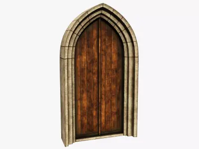 Medieval Door Low-poly 3D model