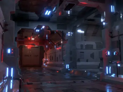 Dark Sci-Fi Corridor 3D model