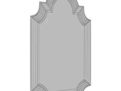 Arch-Crowned Top Champagne Wall Mirror 3D model