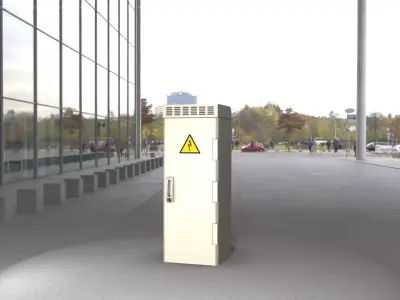 Electrical Distribution Cabinet 17 Low-poly 3D model