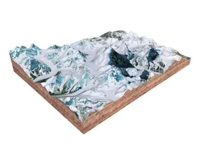 K2 Mountain Pakistan 3D model