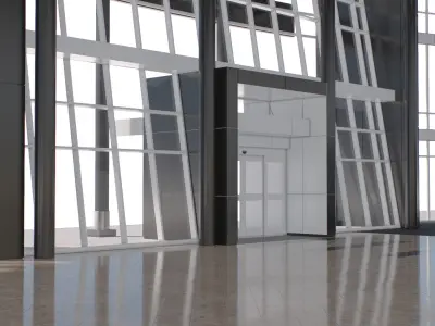  Modern Commercial Building Architecture with Interior 