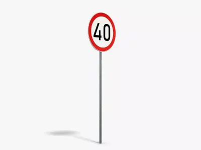 Speed Limit Sign Low-poly 3D model
