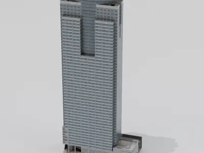 Gas Company Tower Low-poly 3D model