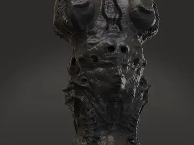 Biomorphic Horror Totem Stl statue figurine  3D print model