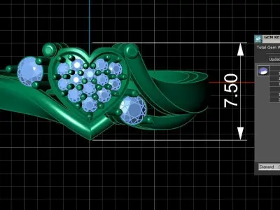 Diamond Ring for Women 3D print model 15