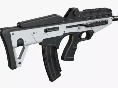 Sci Fi Gun Low-poly 3D model 8