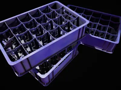 BottleCrate Low-poly 3D model