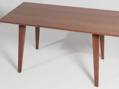 Dark Wooden Dining Table 3D model