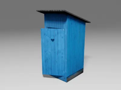 Blue WC Low-poly 3D model