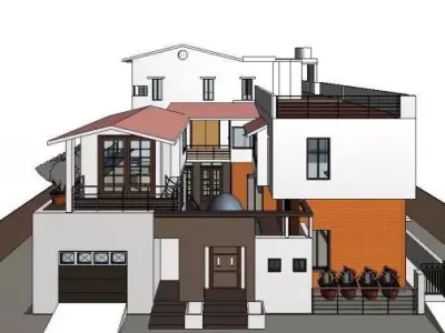 Residence G 2 house with two stories and garage 3D model