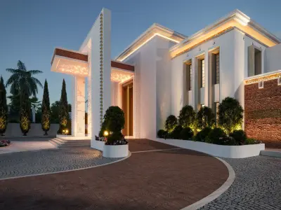 3D Model Classic Modern Wedding Hall Low-poly 3D model